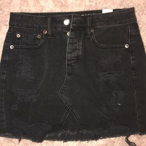 Black American eagle denim skirt
